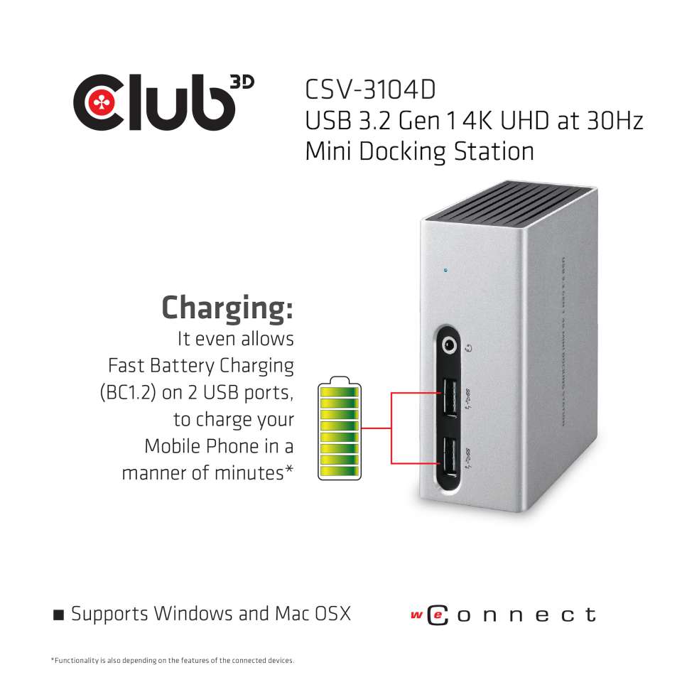 Club 3D Mini USB Docking Station 3.0 4K