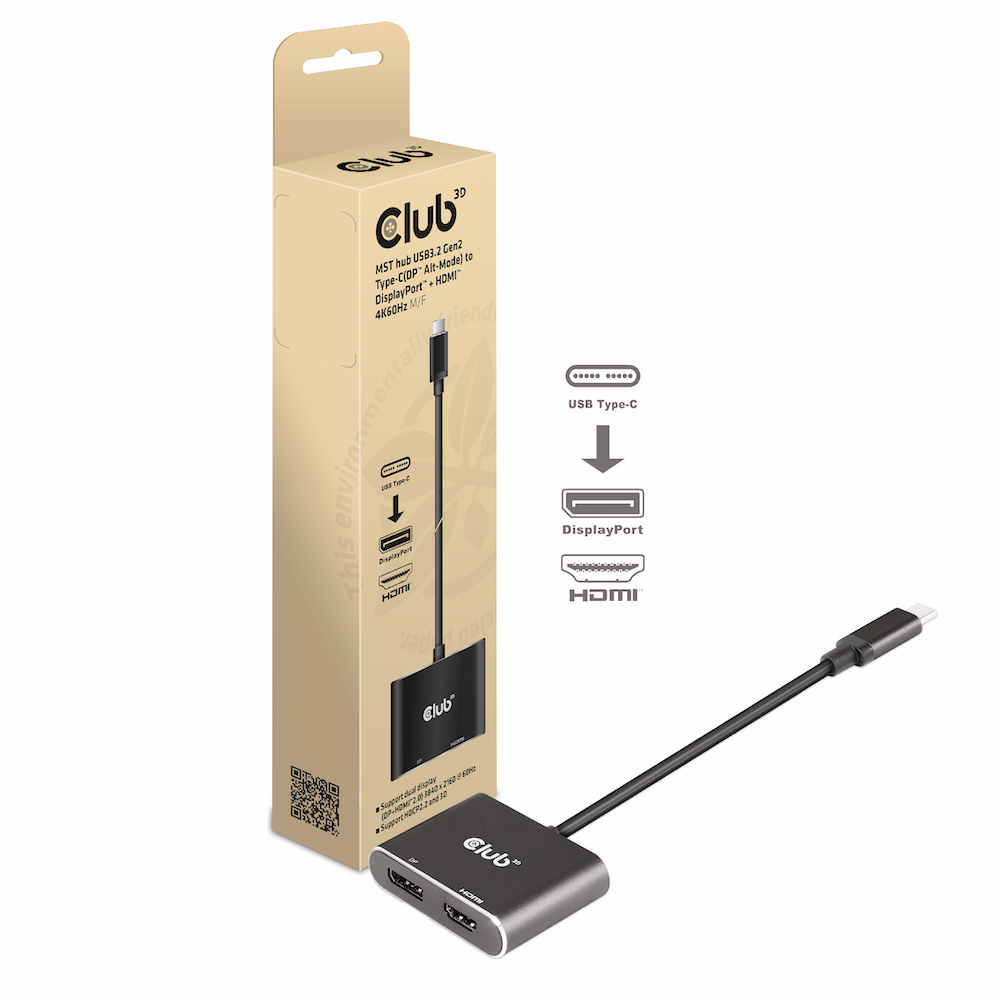 Club 3D MST Hub USB-C auf DisplayPort