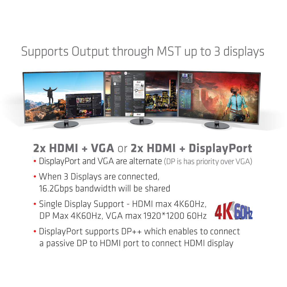 Club 3D 4K ChargingDock USB-C Gen2