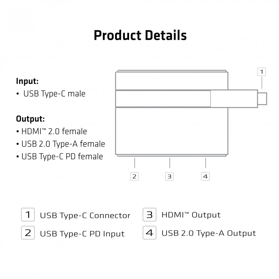 Club 3D USB Typ-C auf HDMI+USB Mini Dock