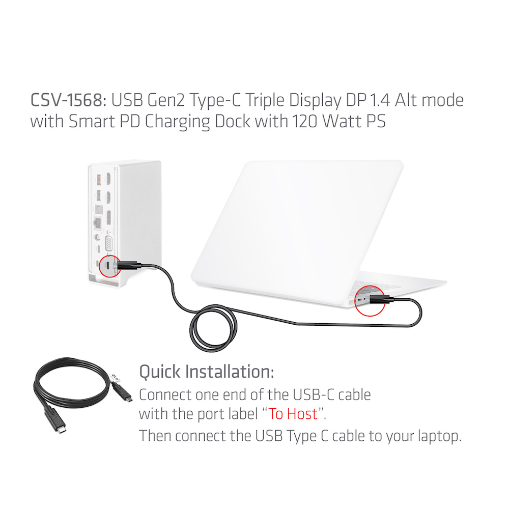 Club 3D 4K ChargingDock USB-C Gen2