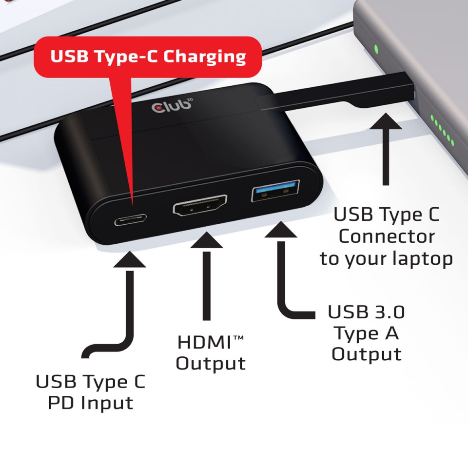 Club 3D USB Typ-C auf HDMI+USB Mini Dock