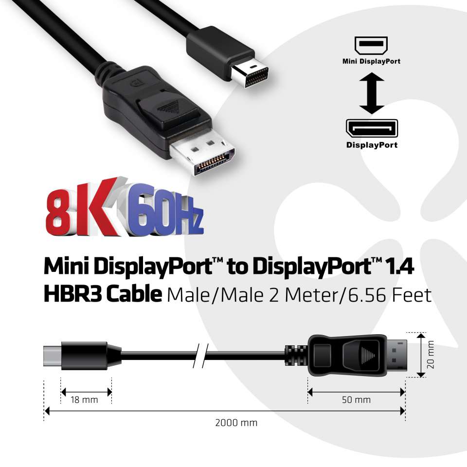 Club 3D MiniDisplayPort auf DisplayPort 1.4
