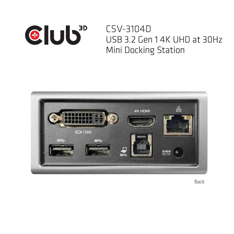 Club 3D Mini USB Docking Station 3.0 4K