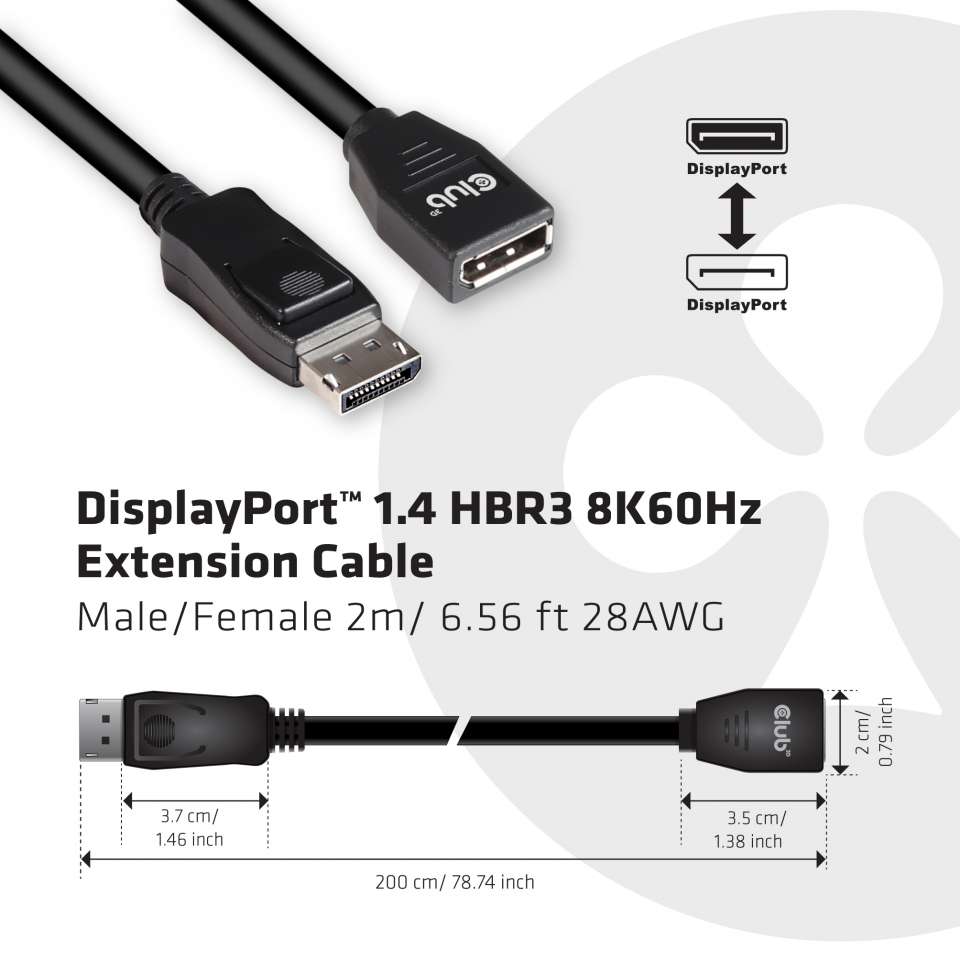 Club 3D DisplayPort-Verlängerungskabel - 2 m