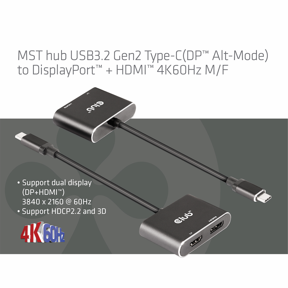 Club 3D MST Hub USB-C auf DisplayPort