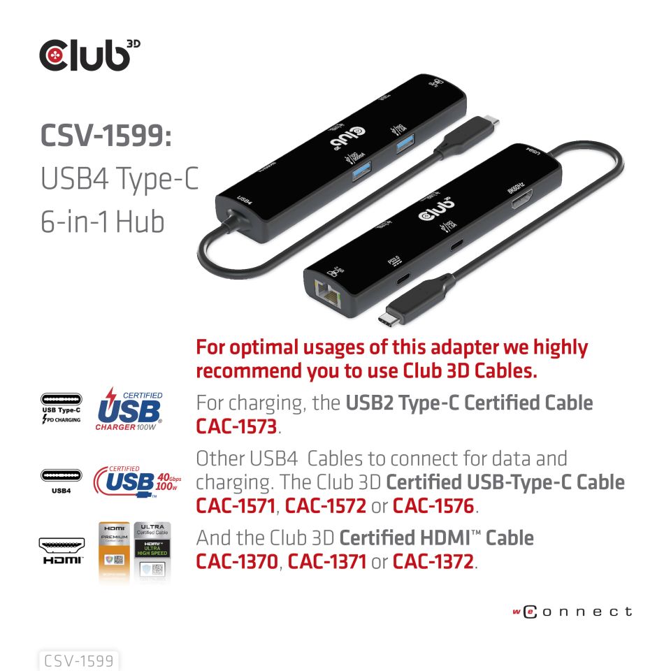 Club 3D 6-in-1 Hub - Dockingstation
