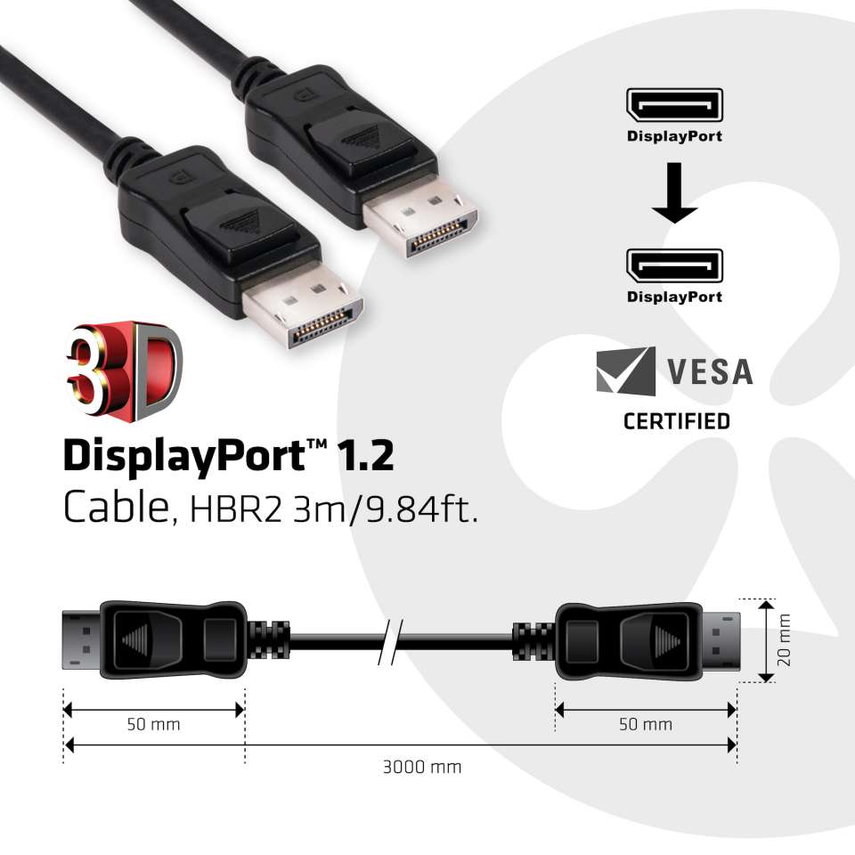 Club 3D DisplayPort-Kabel - 3m