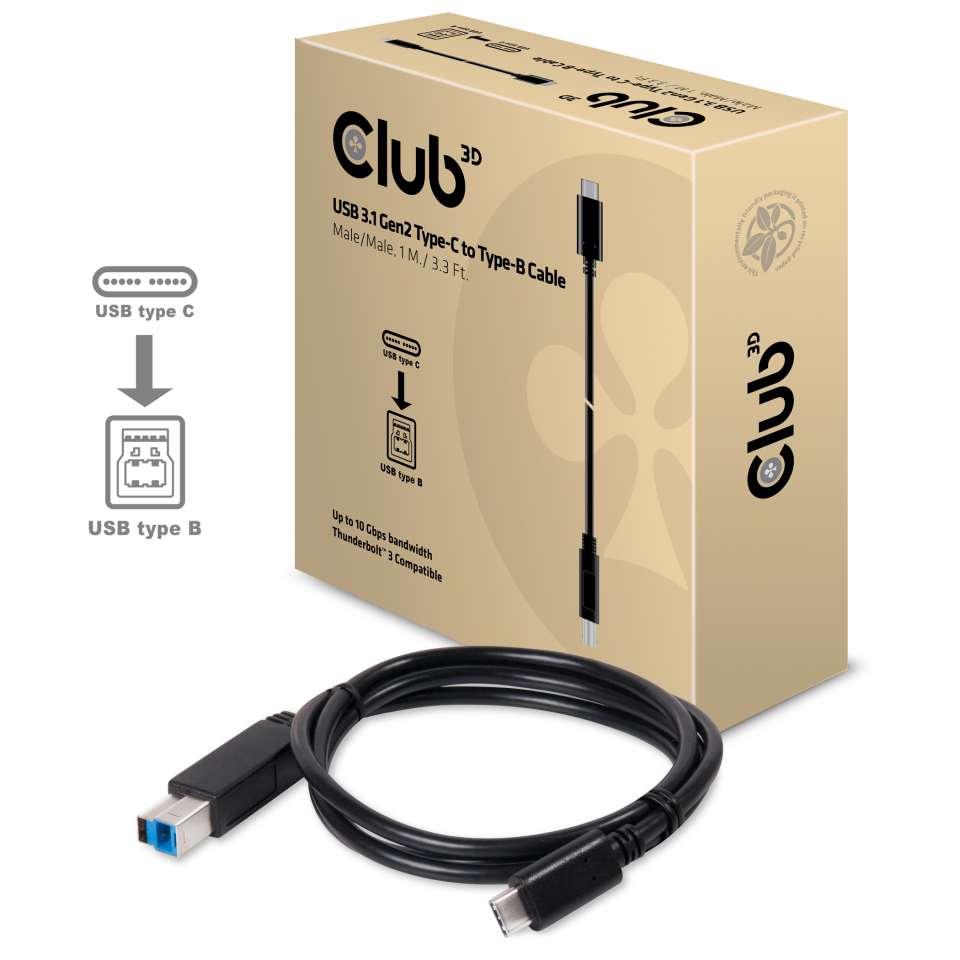 Club 3D USB-C auf USB-B Kabel