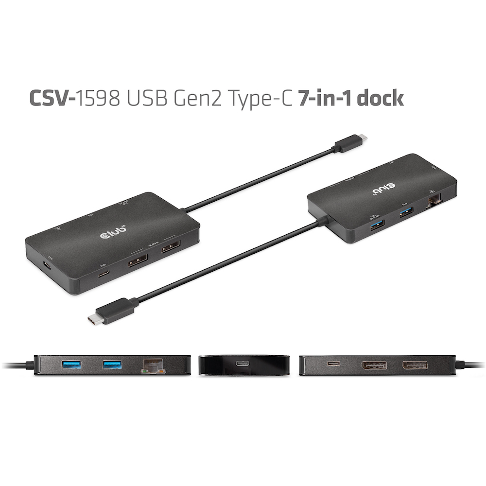Club 3D USB-C auf Dual DisplayPort Multi Hub