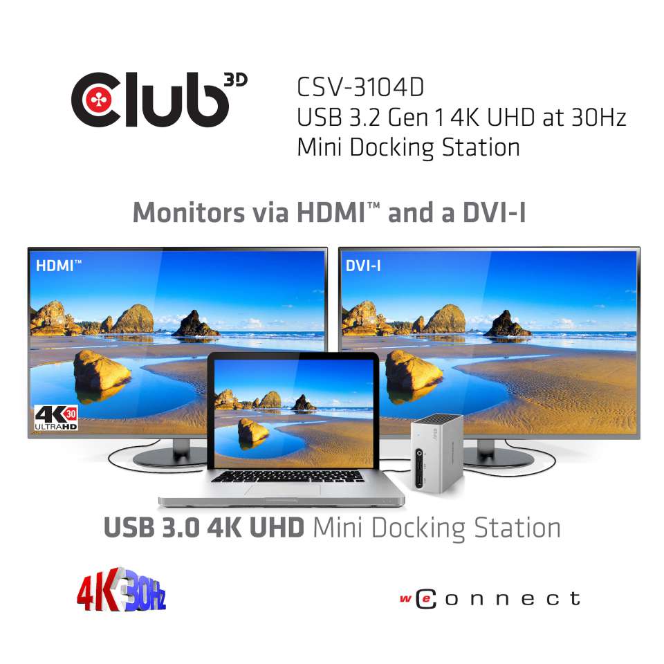 Club 3D Mini USB Docking Station 3.0 4K