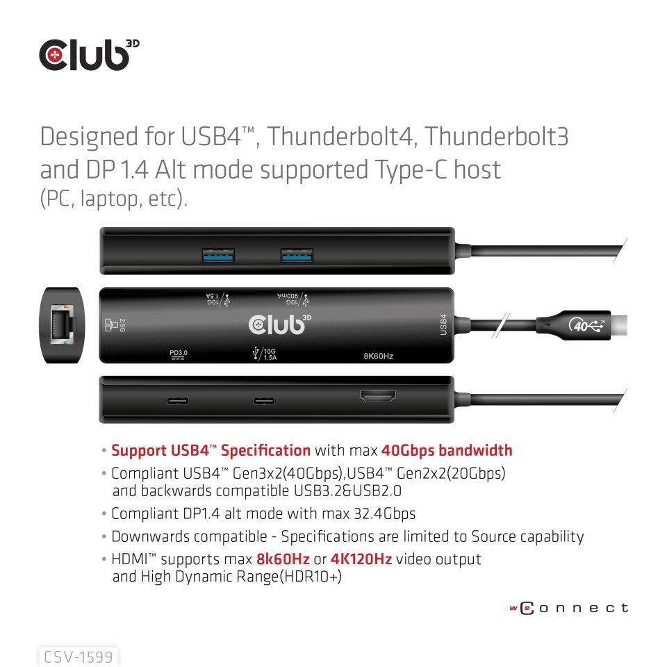 Club 3D 6-in-1 Hub - Dockingstation