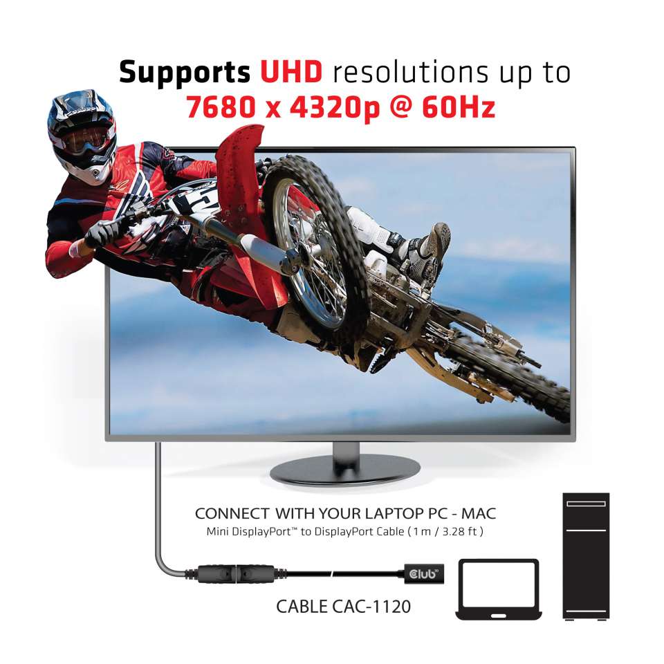 Club 3D Mini DisplayPort-Verlängerungskabel - 1m