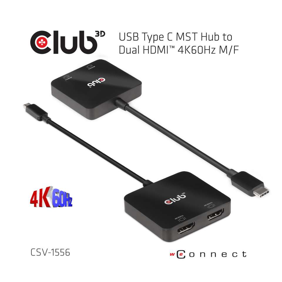 Club 3D Multi Stream Transport (MST) Hub USB-C 