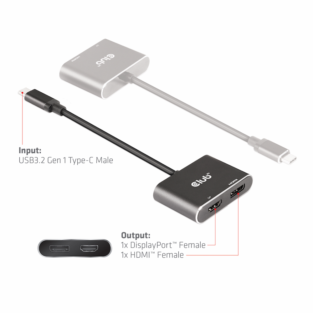 Club 3D MST Hub USB-C auf DisplayPort